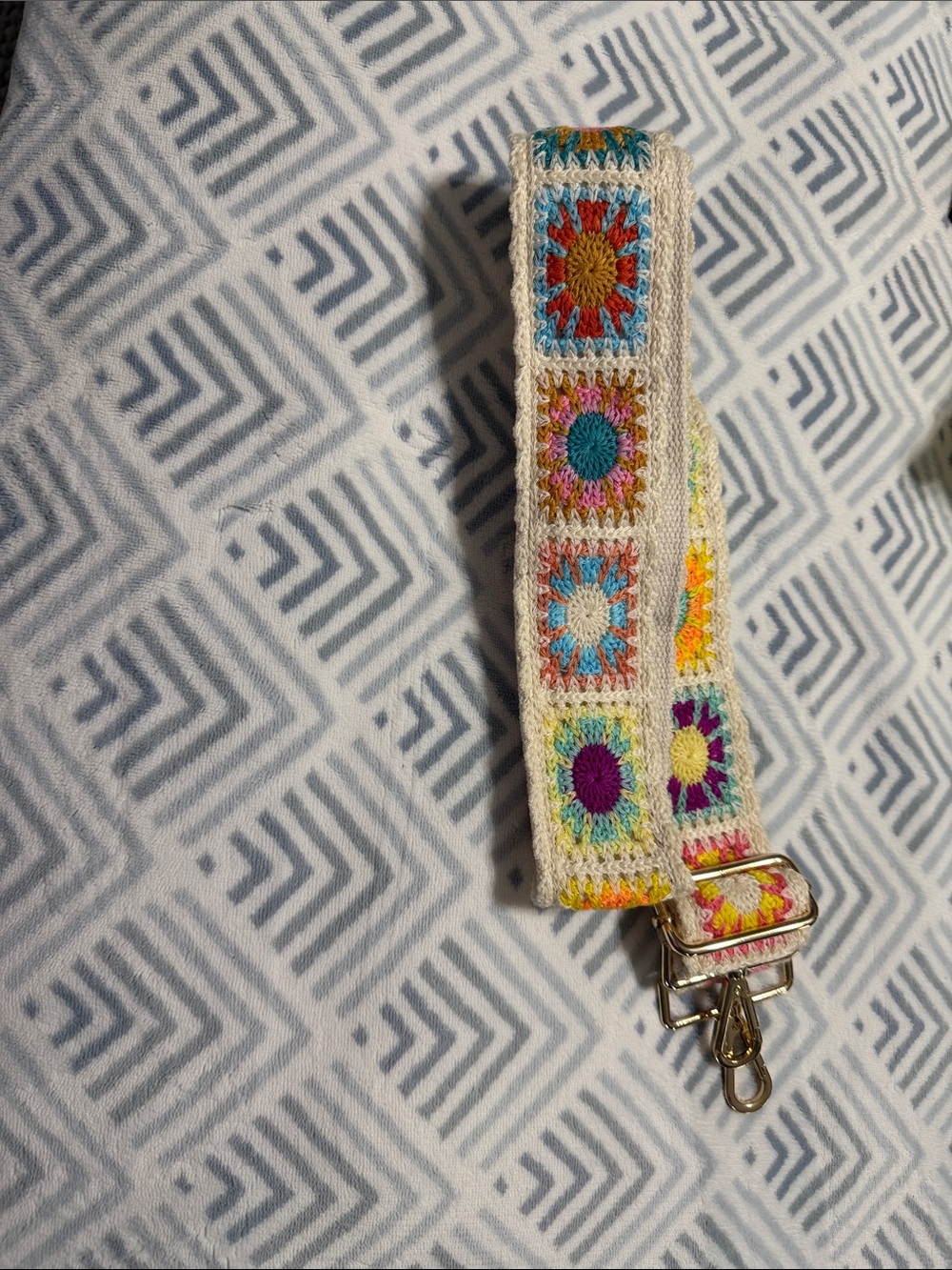 Colorful Crochet Floral multicolor guitar strap